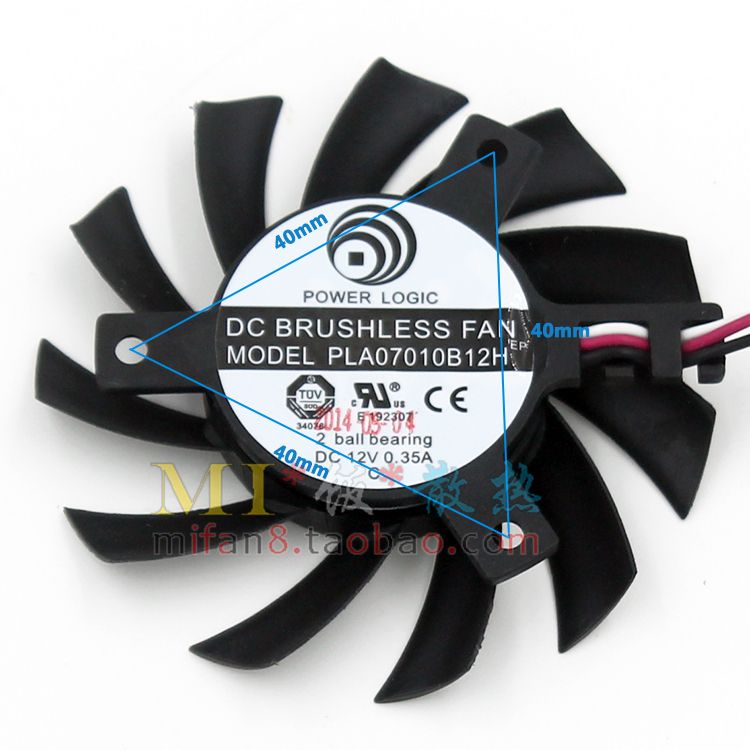 Original PLA07010B12H diameter 6.5CM pitch 4.0CM graphics card fan