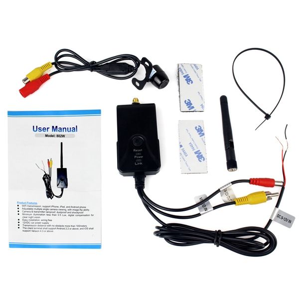 WIFI Wireless Car Backup Camera Realtime Video Transmitter 12V DC For