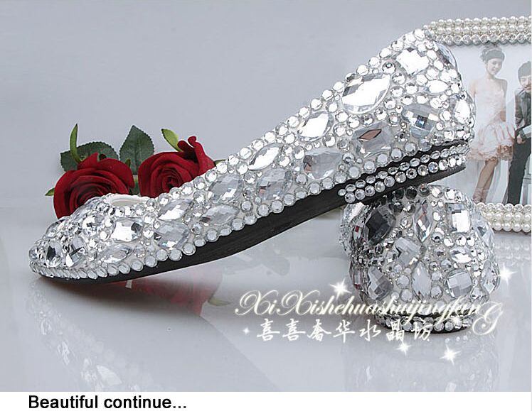 2016 Bling Wedding Bridal Shoes For Party Ceremony Imitation Rhinestone ...