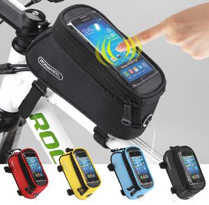 ROSWHEEL Cycling Bike Bicycle Frame Pannier Borsa anteriore per telefono cellulare