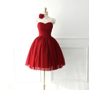 Wholesale pretty homecoming dresses resale online - Pretty Sweetheart Knee length Tulle Ruffle Lace up Ball Gown Cocktail Homecoming Dress With Bow