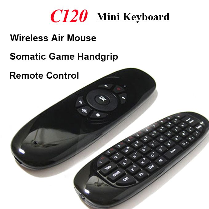 Fjärrkontroll 2.4G trådlös Fly Gaming Air Mouse C120 tangentbord 3D Somatiskt handtag Styrenhet för bärbar dator Set-top-boxar Android TV
