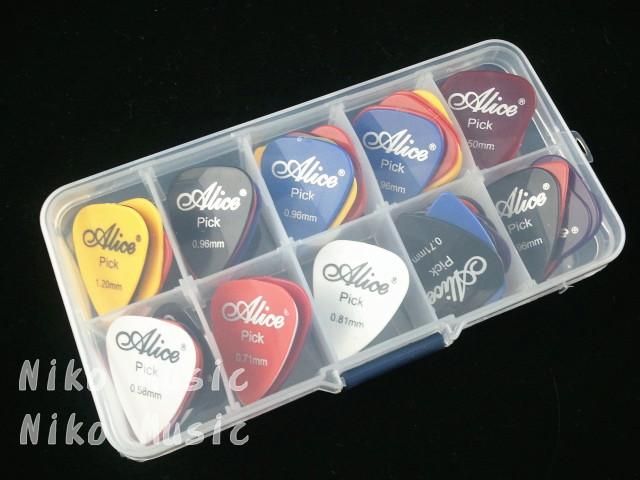 Alice Acoustic Electric Guitar Picks Plectrums1 Plastic Picks Box Case 8755549