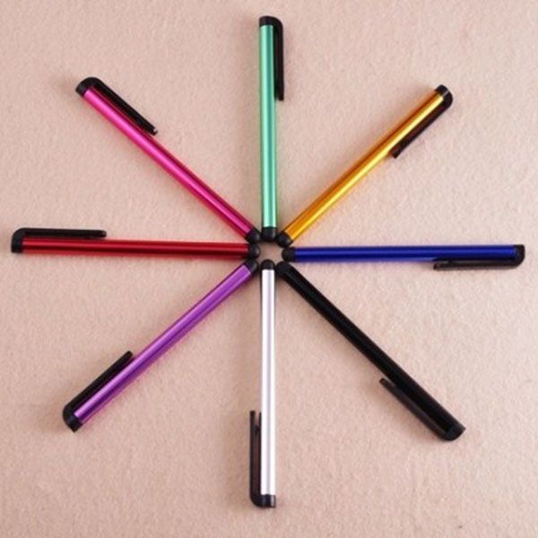 Groothandel 1000 stks / partij Universele capacitieve stylus pen voor iphone5 5s 6 6 s 7 7plus touch pen voor mobiele telefoon voor tablet verschillende kleuren