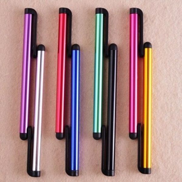 Оптовая 500 шт. / лот универсальный емкостный Стилус для Iphone5 5S 6 6 S 7 7plus сенсорная ручка для мобильного телефона для планшета разных цветов