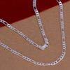 26 '' 28 '' 30 '' 16 '' '20' '22' '24' 'Blandade 4 mm mans kedjor Halsband 925 Silver N102