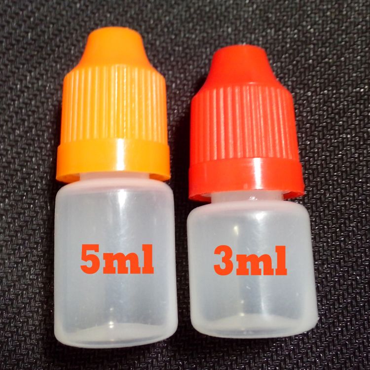 E Liquid Bottles 3ml Mini Dropper Plastic Bottles Child Proof Caps And