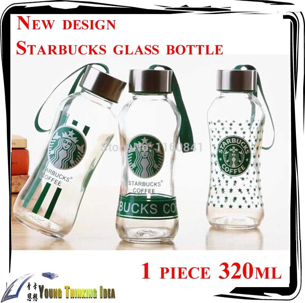 320ml Glass Drinkware Starbucks Water Bottle Portable Sealed New Design