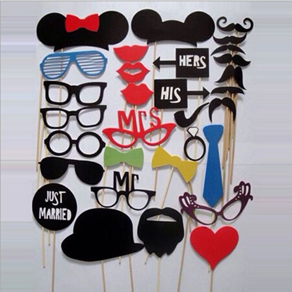 /31 stks DIY Party Maskers Photo Booth Props Snor Op Een Stok Bruiloft Gunst