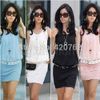 2014 Summer New Casual Women Lady Sleeveless Casual Chiffon O-Neck Tunic Sundress Mini Dress 4 Colors Drop Shipping