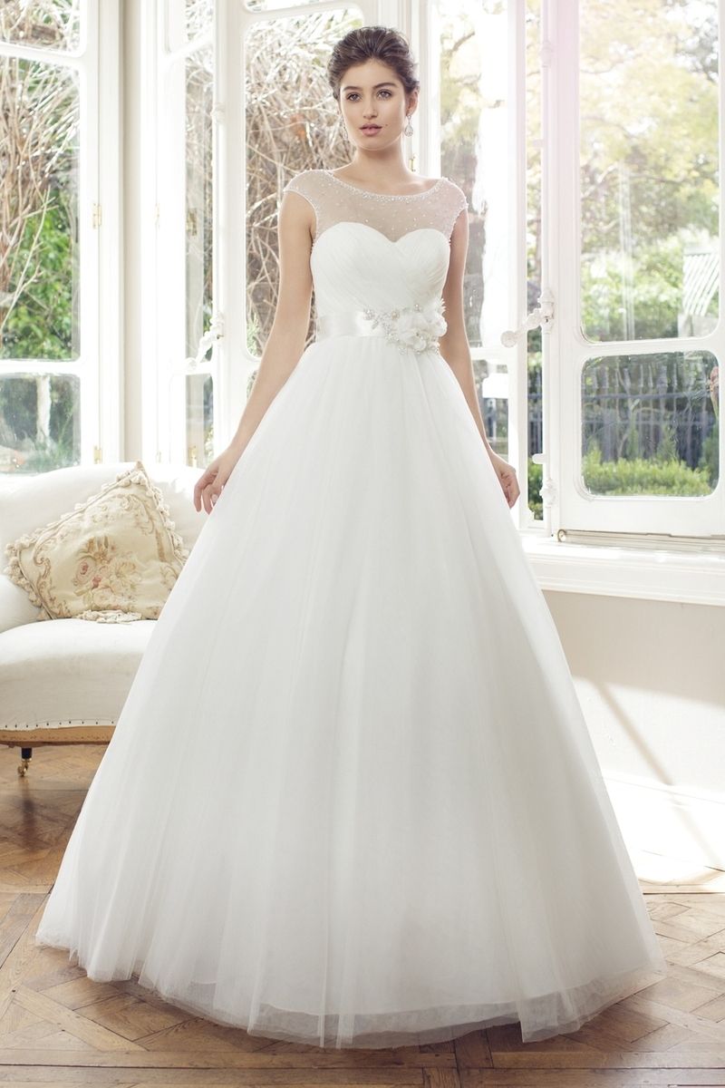 Ball Gown Wedding Dress With Illusion Neckline 7