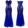 Echtes Kleid Mermaid Long Prom Kleider Lace Up Zurück Bodenlangen Liebsten Liebsten Royal Blue Pailletten Abendkleid 2015 Neue Ankunft