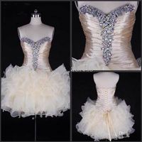 Wholesale Pretty Ball Gown Sweetheart Beading Lace up Short Length Sweet Homecoming Dress