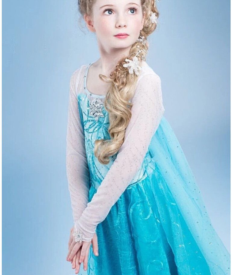 Hot Frozen Dress Elsa & Anna For Girl Princess Cosplay Dresses Cartoon
