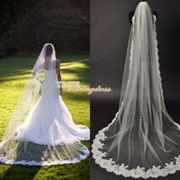 Wholesale Hot Fashion One Layer Chapel Length Wedding Veil White High Quality Tulle Bridal Mantilla