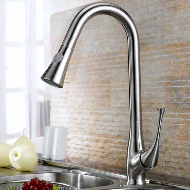 Nickle Brushed Speaker Typle Kitchen Pull out Faucet Water Sink Mixer