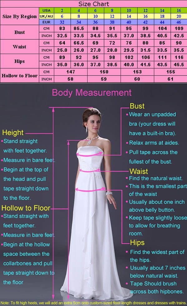 Hollow To Floor Measurement For 5 8 Fashion Dresses