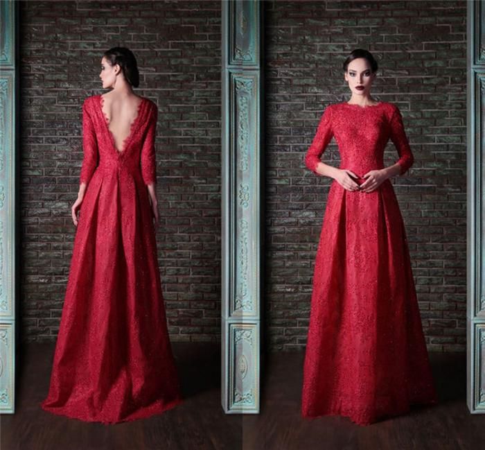 vintage red dress long sleeve