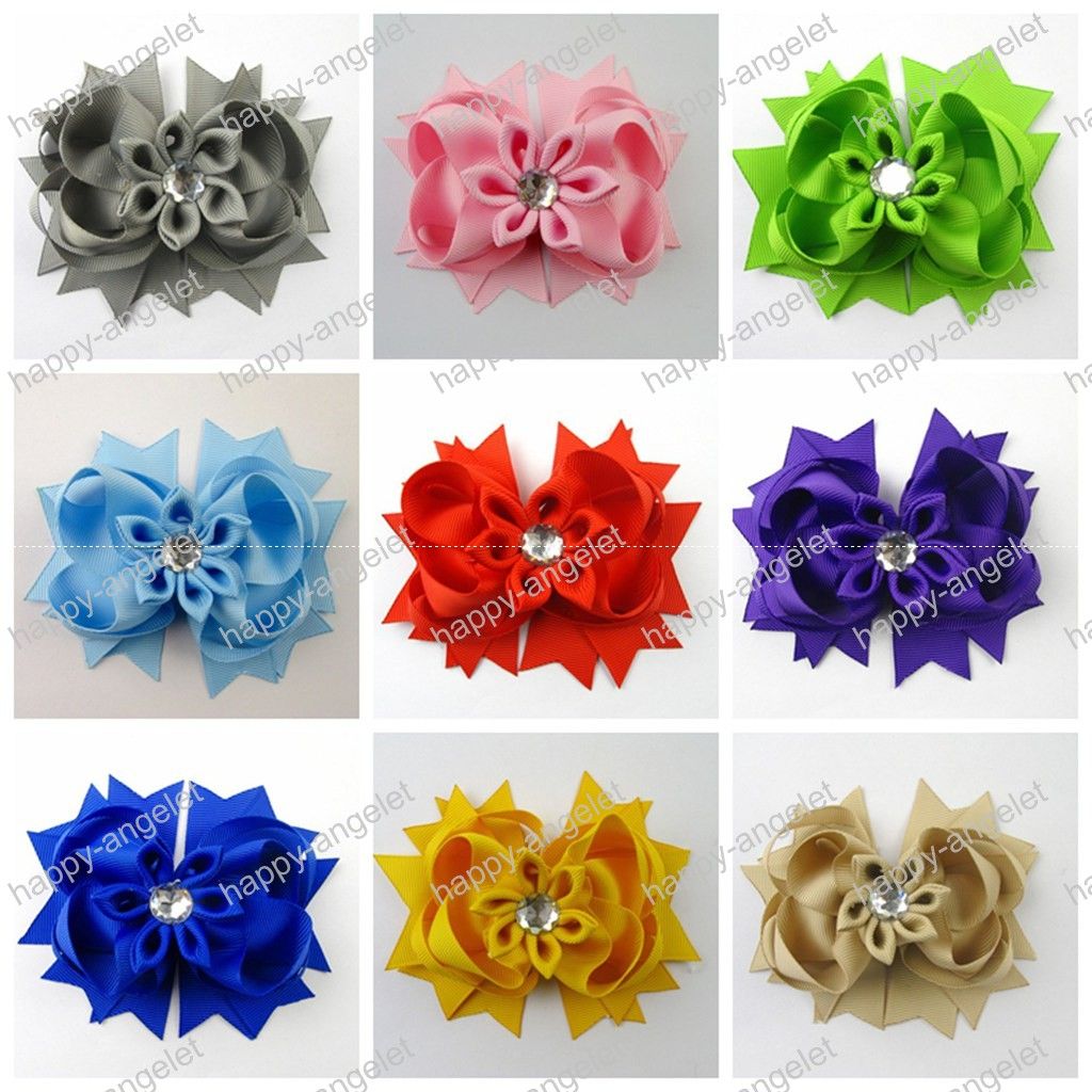 التي جريل بوتيك اليدوية أغطية الرأس 4 بوصة الاكسسوارات النيون حاد الزاوية grosgrain الشريط BOWKNOT أقواس الشعر مقطع الشعر الشعر عن طريق EMS HD3213