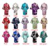 womens Solid royan silk Robe Ladies Satin Pajama Lingerie Sleepwear Kimono Bath Gown pjs Nightgown 17 colors#3699