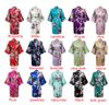 femmes solid royan silk robe dames satin pyjama lingerie sommiers kimono bain de bain pjs pjs de nuit 17 couleurs # 3699