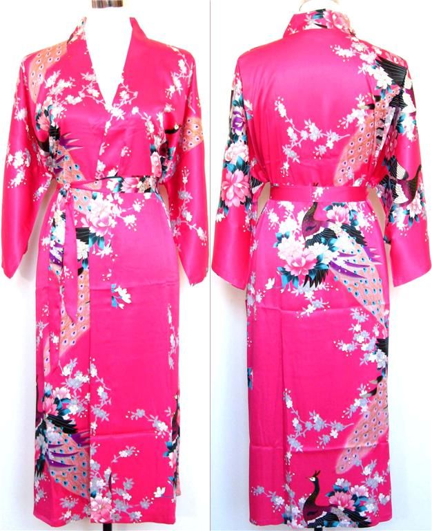 womens Solid royan silk Robe Ladies Satin Pajama Lingerie Sleepwear Kimono Bath Gown pjs Nightgown #3699