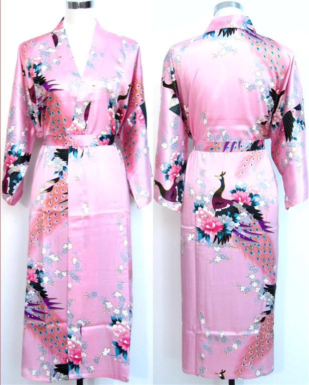 Bayan Katı royan İpek Robe Bayanlar Saten Pijama Lingerie Pijama Kimono Banyo Kıyafeti pjs Gecelik 17 renkler # 3699