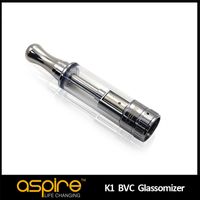 Оптовая Aspire BVC K1 Распылитель Glassomizer 1.5 Мл Pyrex E Cig Распылитель Бак 1.8 Ом Aspire K1 бак 100% Оригинал