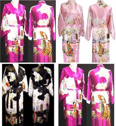 womens royan silk Robe Ladies Satin Pyjama Lingerie Sleepwear Kimono Bath Gown pjs Nightgown#3670