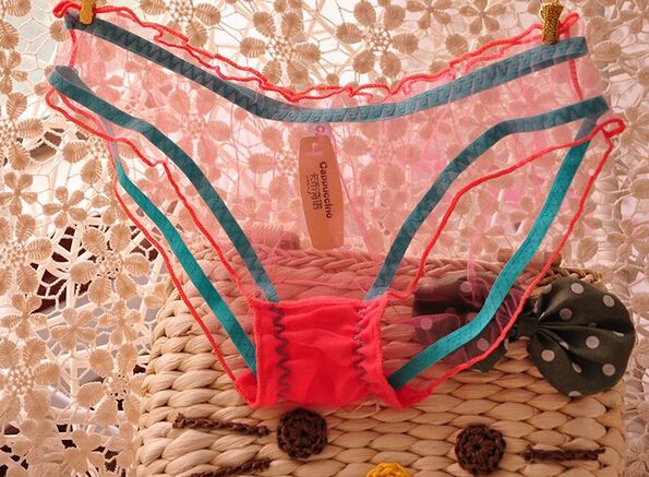 Mode Frauen Mädchen Gaze Spitzenhöche transparente Süßigkeitenfarben Panty Tanga Baumwoll -Briefs Unterwäsche Knickers Geschenk6555168