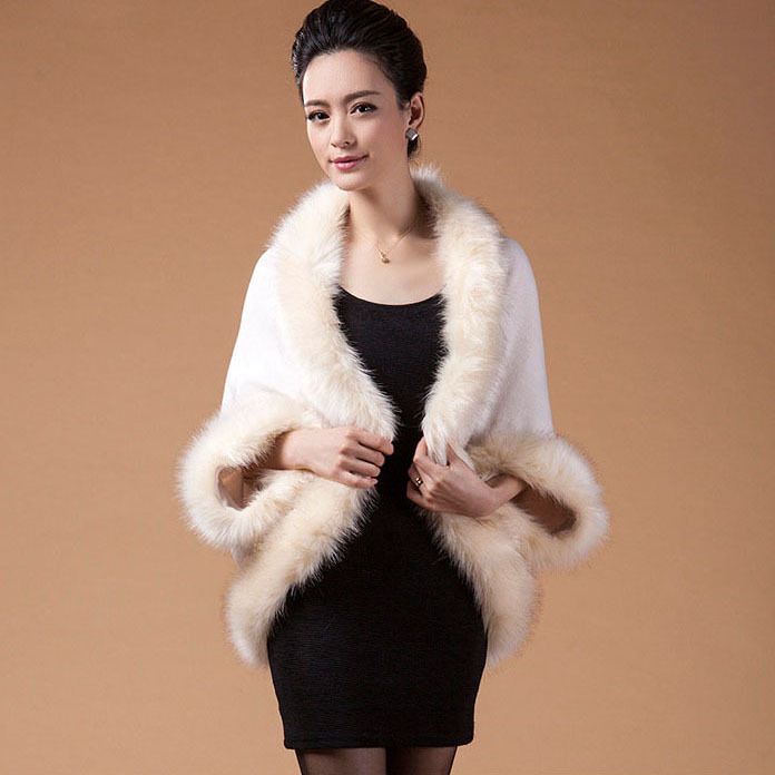 2014 New Hot Casual Fashion Woman Women Sexy Elegant Faux Fur Cape ...