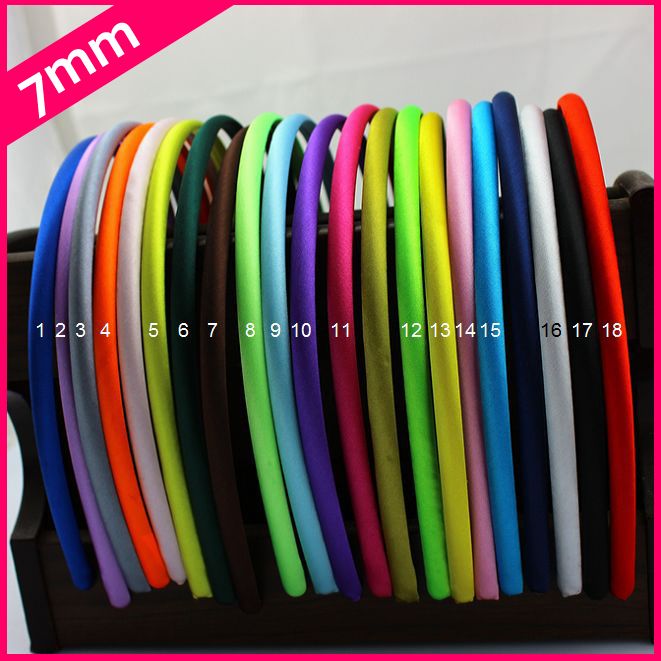 8mm Width 19 Colors Wholesale Top Quality Adult Kids Satin Headbands Children Ribbon Headbands Hair Band 200pcs/lot Free Shipping-image-182560615