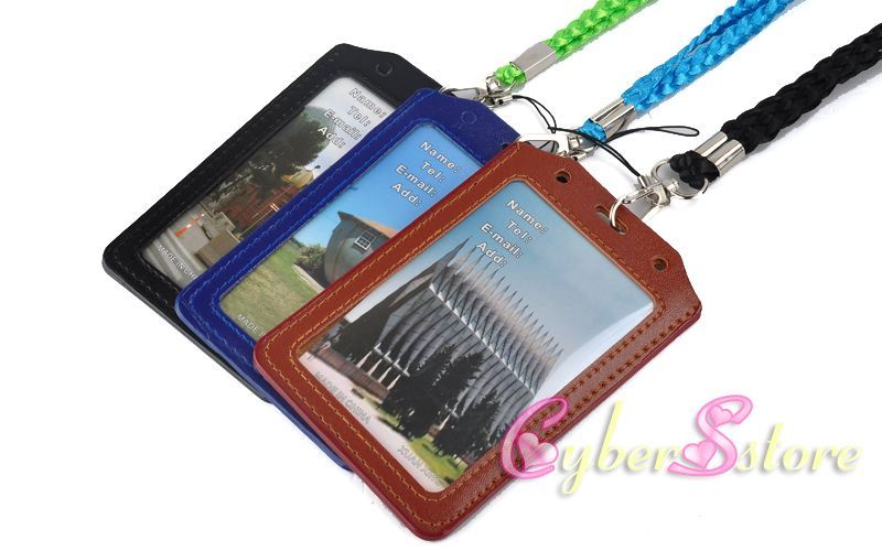 2018 leather id badge card holder neck lanyard 2018 leather id badge card holder neck lanyard