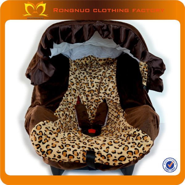 Whole Leopard Print Brown Fluffy Baby Safety Seat Covers Canopy Caboodle Infant Car Cover 2 Sets Lot Free