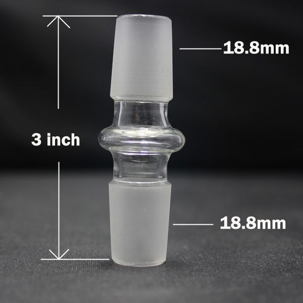 18,8 mm auf 18,8 mm männlicher Glasadapter für Glasbong-Glassprudler und Ashcatcher-Innengewinde, 18 mm/18,8 mm-Verbindung, Glaskuppel-Adapter, mattierte Verbindung