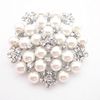 Exquise perle et cristal Diamante fleur broche plaqué or mariage mariée Bouquet fleur broche femmes Costume Corsage B636