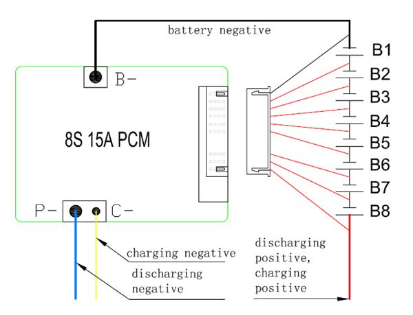 Bms 10s 36v схема подключения