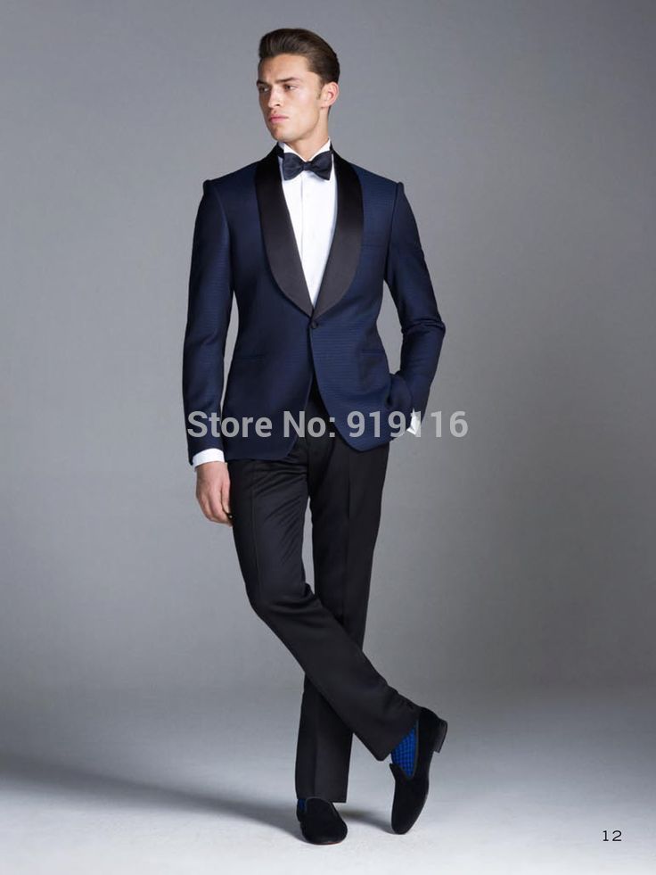 Acquistare Abiti Da Sposo Smoking Blu Notte Su Misura / Abiti Da Sposa Uomo  / Smoking Smoking 3 Pezzi Giacca + Pantaloni + Cravatta CM 83110 Economico  | Consegna Veloce E Qualità | It.Dhgate