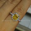 Tamanho 5/6/7/8/9/1 0 de alta qualidade bijuterias 925 prata preenchido topázio amarelo princesa corte topaz gem mulheres wedding band anel para o amante presente