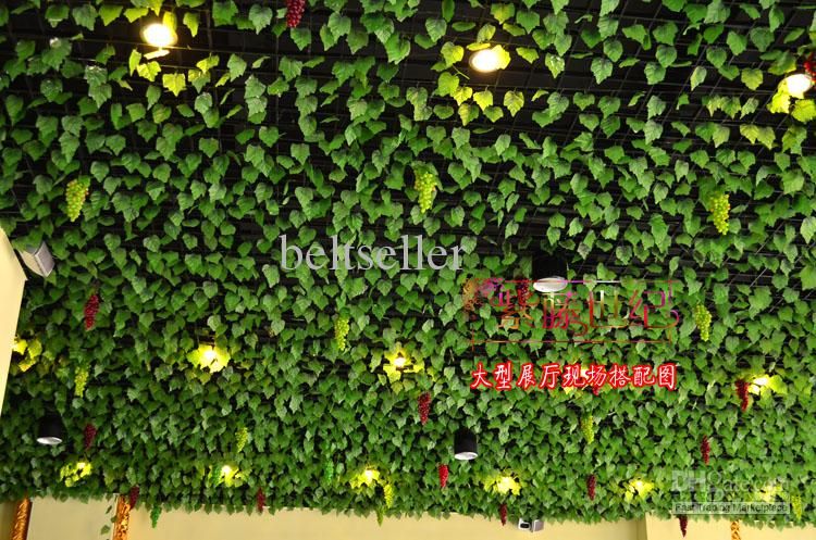 250 cm / 98 '' Artificial verde videiras grandes folhas Winding vine Folha Verde Ivy Rattan para home decor bar Restaurante Decorações