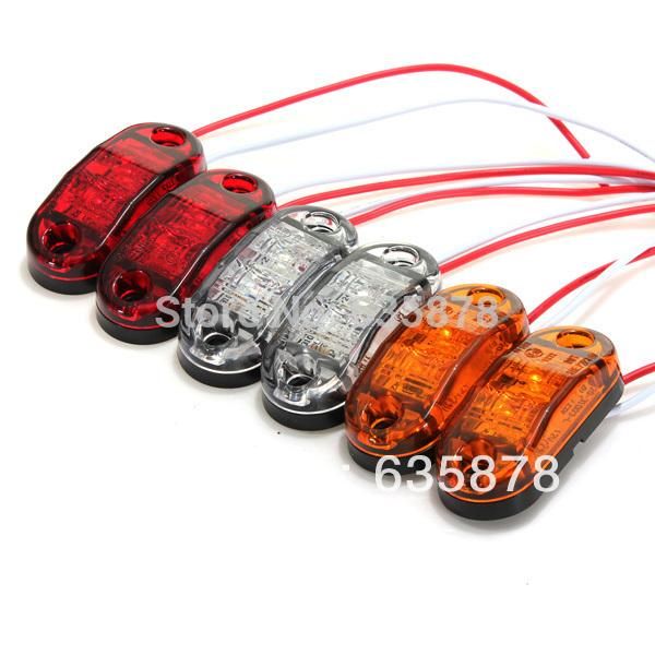 

2X LED Side Marker Light Clearance Lamp 12V 24V E-marked DOT Car Truck Trailer UTE Free shipping