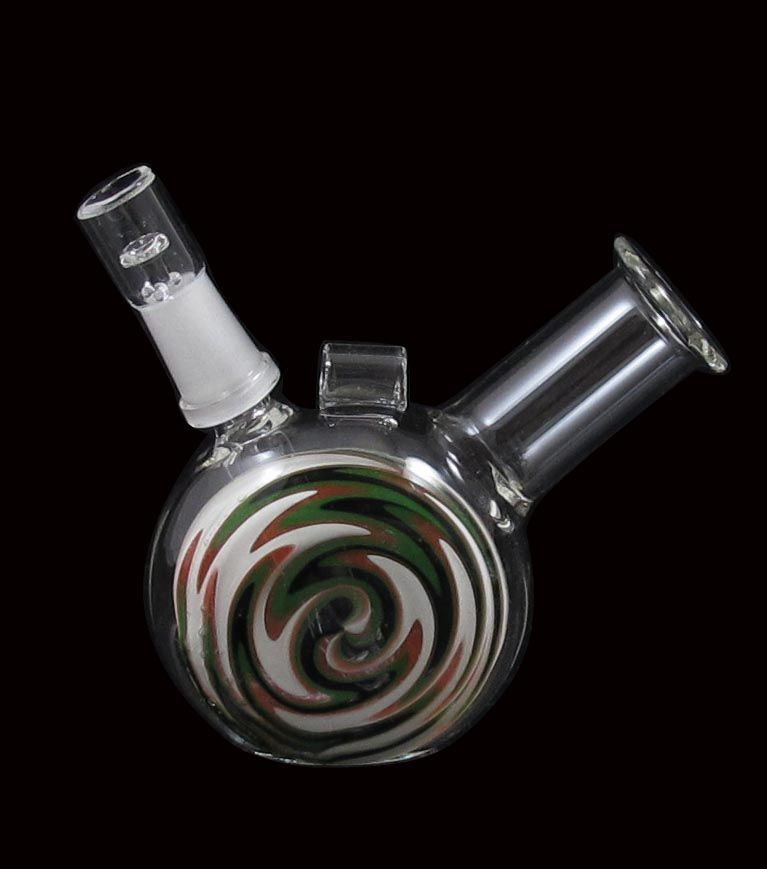 två funktioner 3 tums mini halsband wax dab oljeriggar bubbler glas bong Led 10mm WYK-YUANMINI portabel