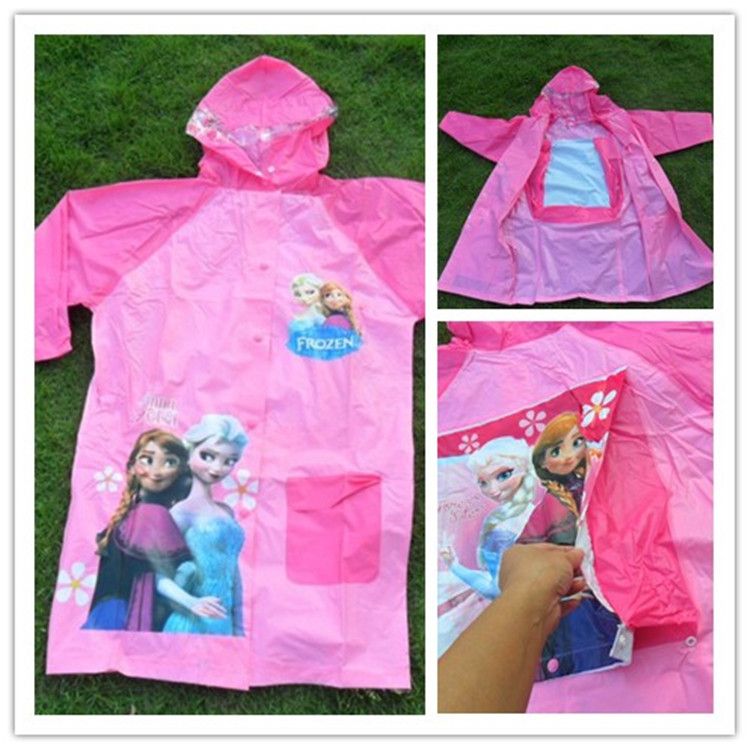 2020 Frozen Raincoat Children Rain Cape Cartoon Pattern Elsa Anna