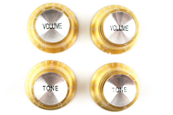 

1 Set of 4pcs Gold Silver Reflector Volume Tone Electric Guitar Knobs For LP SG Style Electric Guitar Free Shipping Wholesales