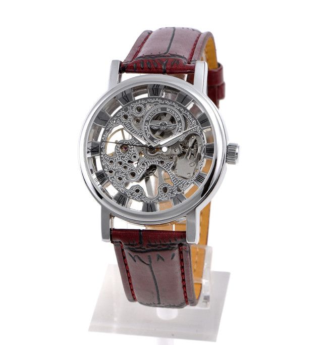 الفائز أزياء العلامة التجارية المعصم الرجال الهيكل العظمي ، ساعة اليد الميكانيكية للرجال WN09