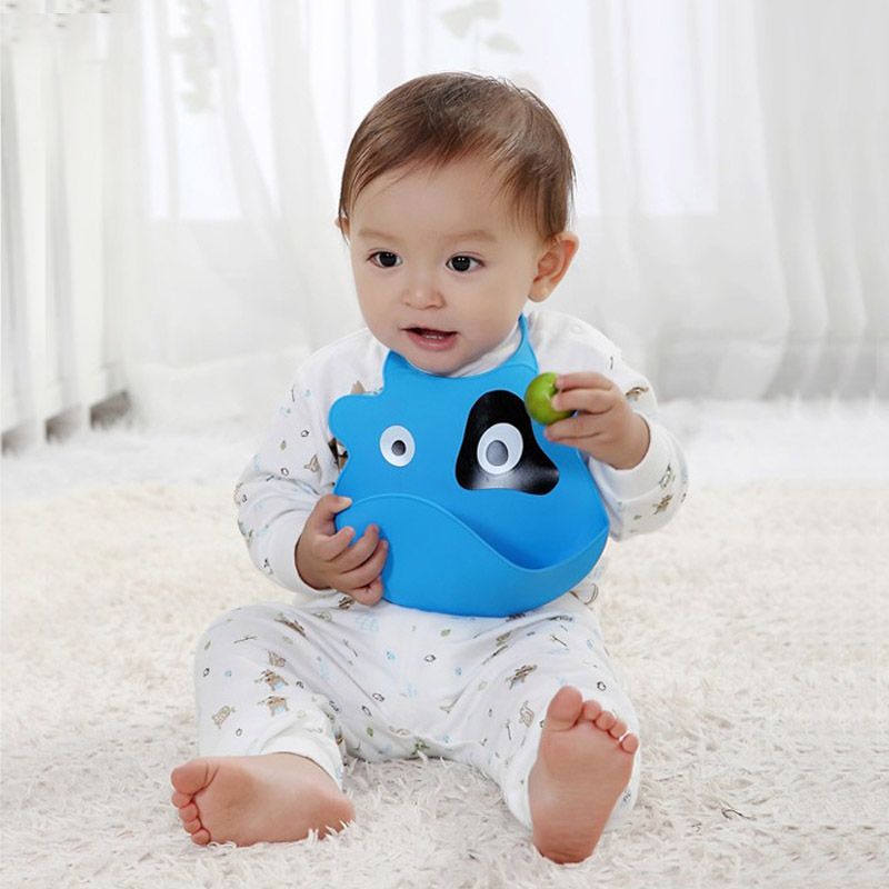 New Silicone Bib Infant Feeding Baby Kid Bib Baby Bibs Silicone Cartoon Bibs Silicone Saliva