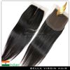 Straight Indian Virgin Remy Human Hair Extensions Lace Closure Weave Middle Part Unprocessed Natural Color Top Grade Bellahair