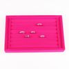 TONVIC 2 Wholesale 22.5*14.5cm Ring Jewelry Display Tray 7 Rows Earring Pendant Storage Display Velvet/Leather Tray