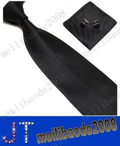 free shipping Men's Tie Cuff Links Handkerchief Set 100% SILK New Christmas Gift MYY2688A