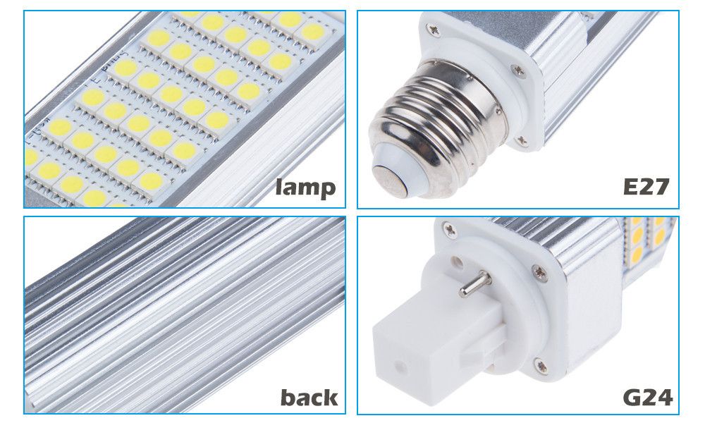 X30 E27 G24 G23 Luzes horizontais de plugue de milho SMD 5050 180 graus AC 85-265V 6W 7W 9W 10W 12W 14W 15W 60 LEDs iluminação led Por DHL